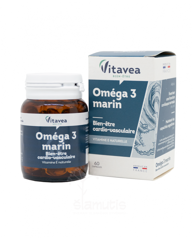 Vitavea Omega 3 su natūralios kilmės vitaminu E, maisto papildas